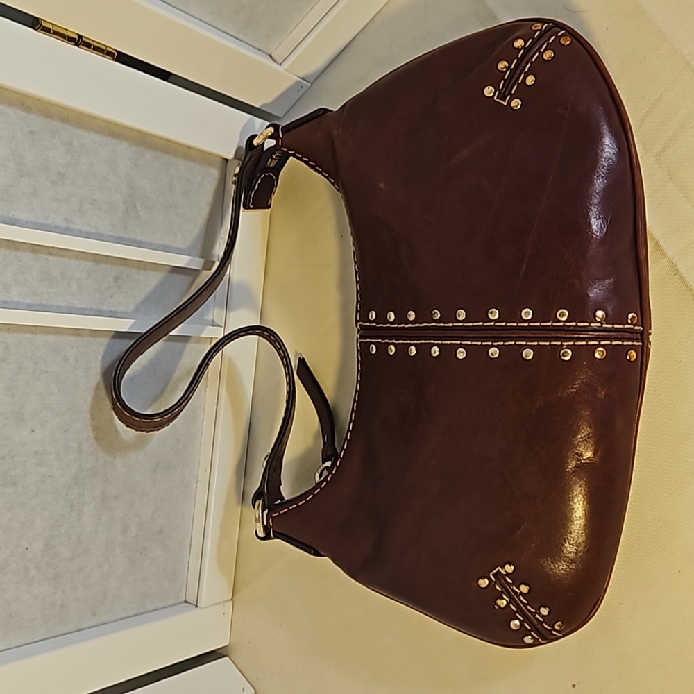 Vintage Michael Kors Maroon Leather Purse - Picture 3 of 5